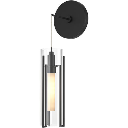 Exos Glass 1 Light 5.5 inch Black Mini Sconce Wall Light in Clear, Low Voltage