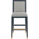 Santos 44 inch Vintage Navy/Performance Barrett Dusk/Satin Brass Bar Stool