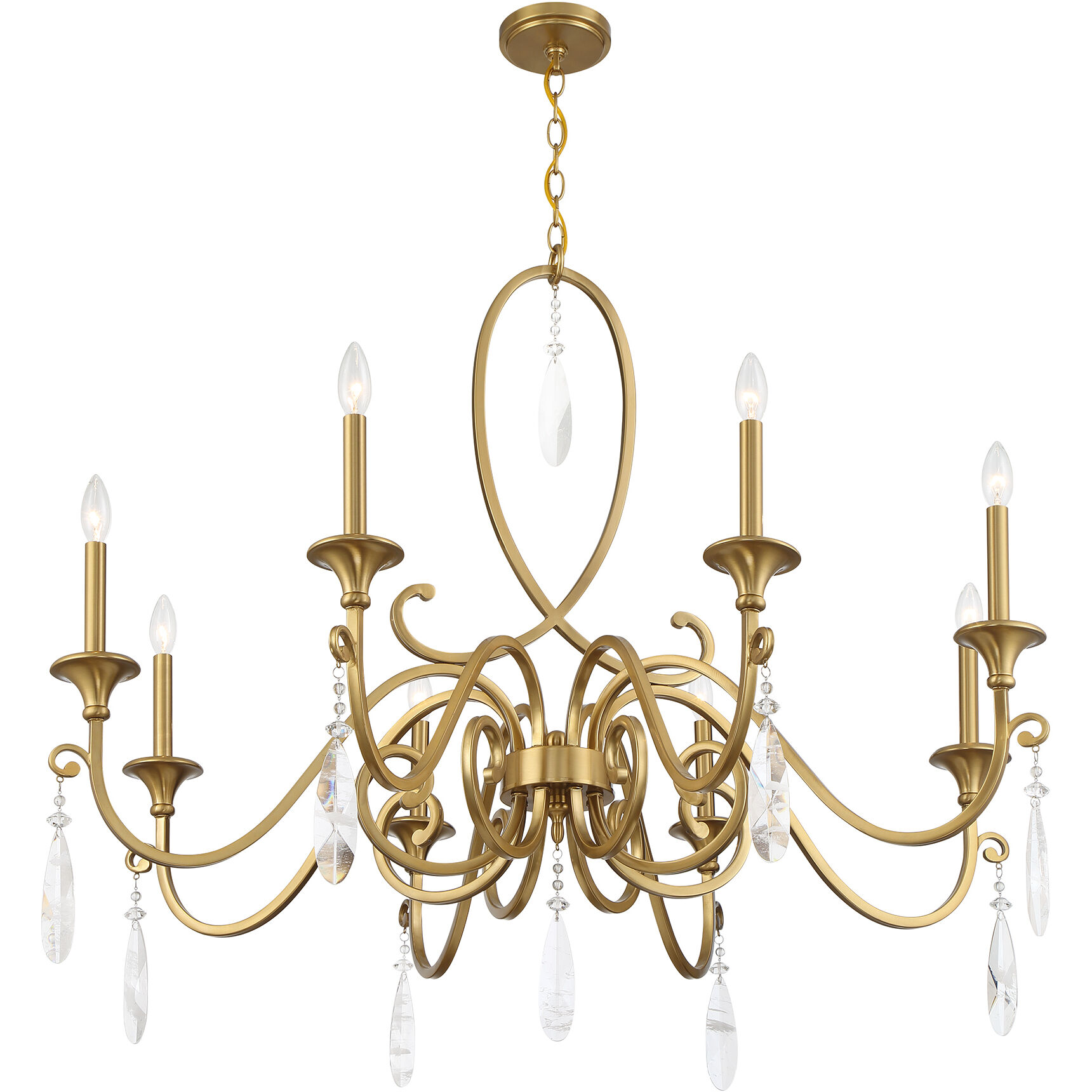 Fairchild 8 Light 42 inch Warm Brass Chandelier Ceiling Light