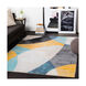 City 87 X 63 inch Aqua/Light Gray/Mustard/Beige/Khaki/Taupe/Black Rugs in 5 x 8, Rectangle