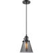 Franklin Restoration Cone 1 Light 6 inch Oil Rubbed Bronze Mini Pendant Ceiling Light in Incandescent, Plated Smoke