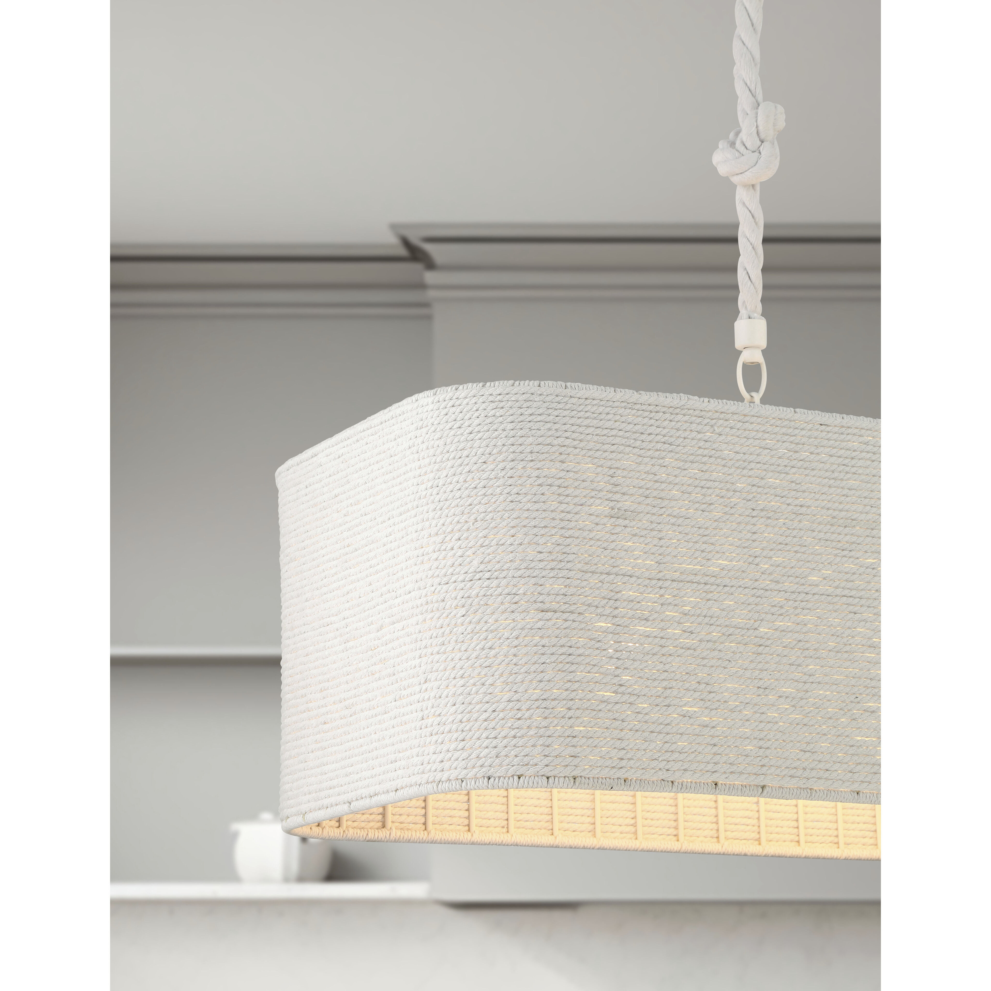 Lodelle 4 Light 48 inch Matte White Island Chandelier Ceiling Light