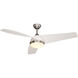 Odell 22 inch Brushed Nickel and Matte White with Matte White Blades Ceiling Fan