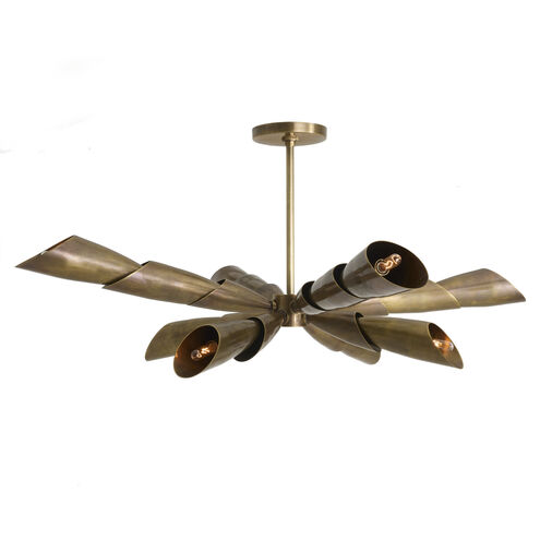 Morgan 8 Light 43.5 inch Vintage Brass Semi Flush Mount Ceiling Light