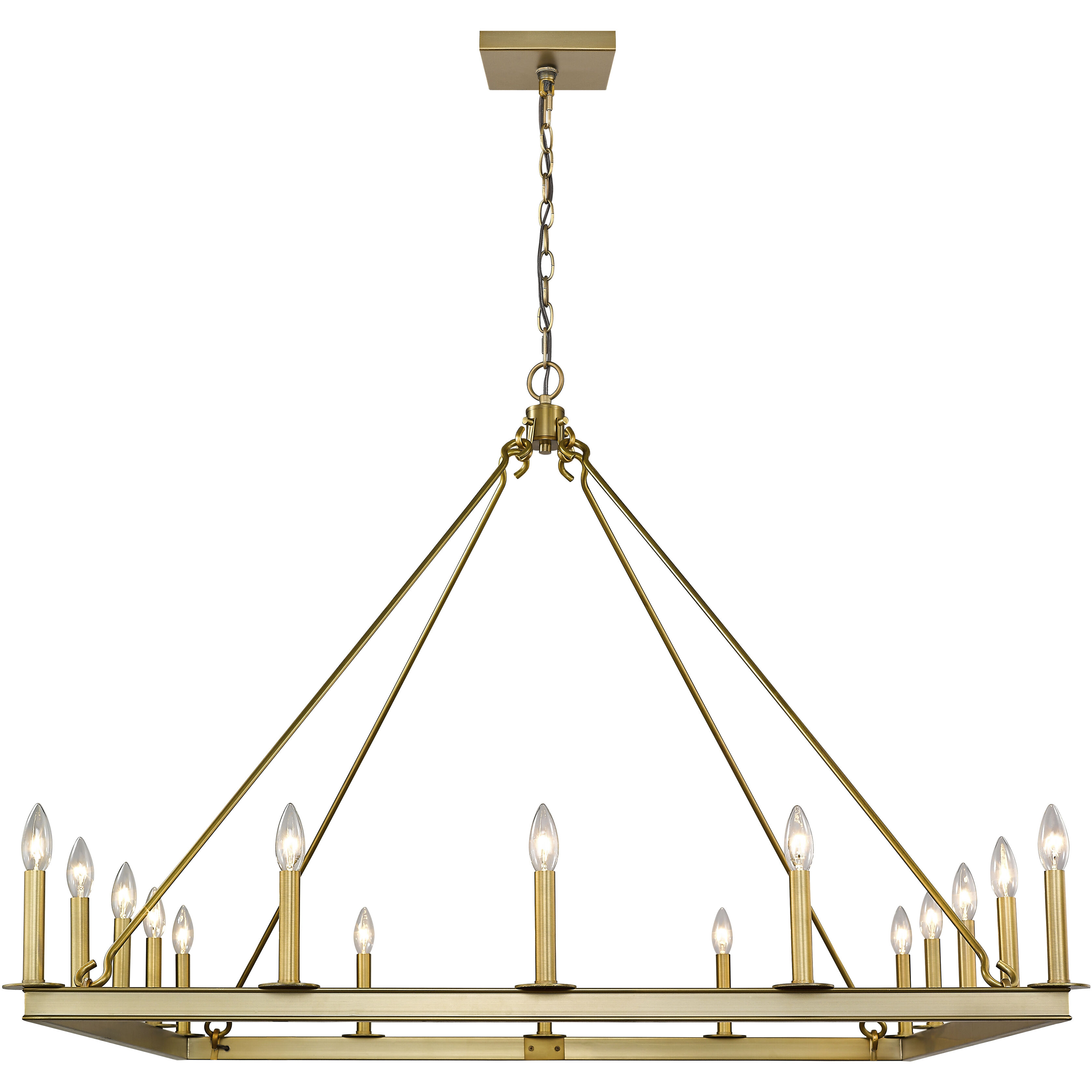 Barclay 16 Light 45 inch Olde Brass Chandelier Ceiling Light