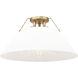 Yep Orwell 3 Light 18.75 inch Brushed Champagne Brass Flush Mount Ceiling Light in Opal Glass
