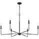 Salerno 6 Light 42 inch Matte Black Chandelier Ceiling Light, Essentials