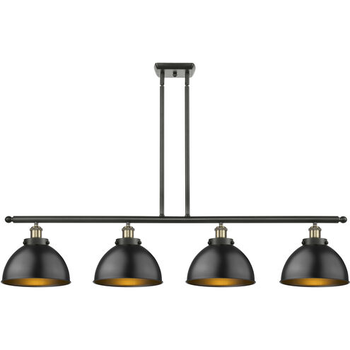 Ballston Urban 4 Light 48 inch Black Antique Brass Island Light Ceiling Light