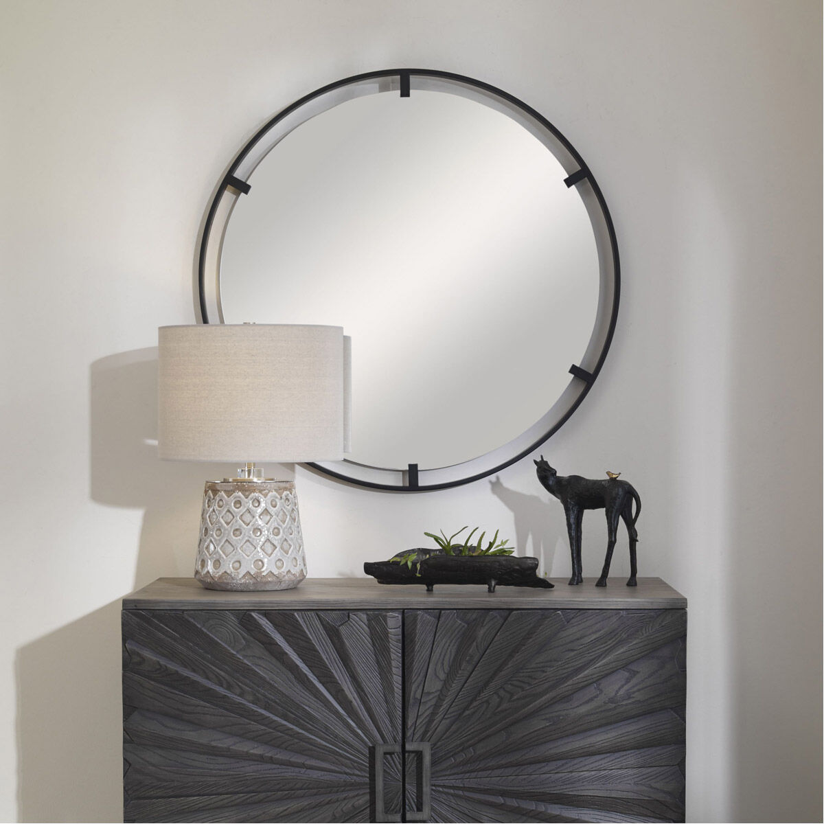 Cashel 34 X 34 inch Satin Black Mirror