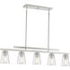 Calhoun 5 Light 40 inch Satin Nickel Linear Chandelier Ceiling Light, Essentials