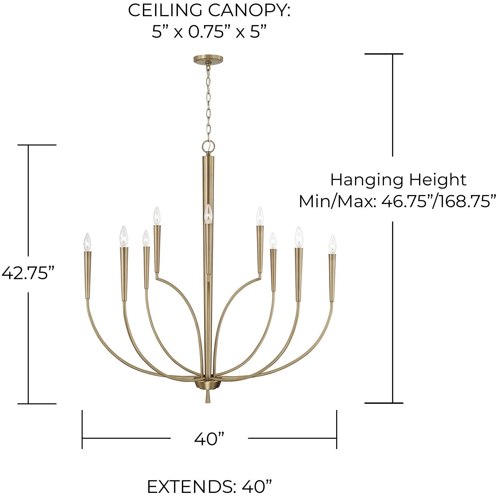 Holden 10 Light 40 inch Aged Brass Chandelier Ceiling Light