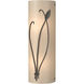 Forged Leaf and Stem 2 Light 5.5 inch Dark Smoke Sconce Wall Light in White Art