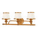 Milton 3 Light 24.75 inch Flemish Brass Bath and Vanity Wall Light