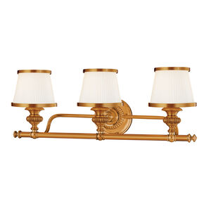 Milton 3 Light 24.75 inch Flemish Brass Bath and Vanity Wall Light