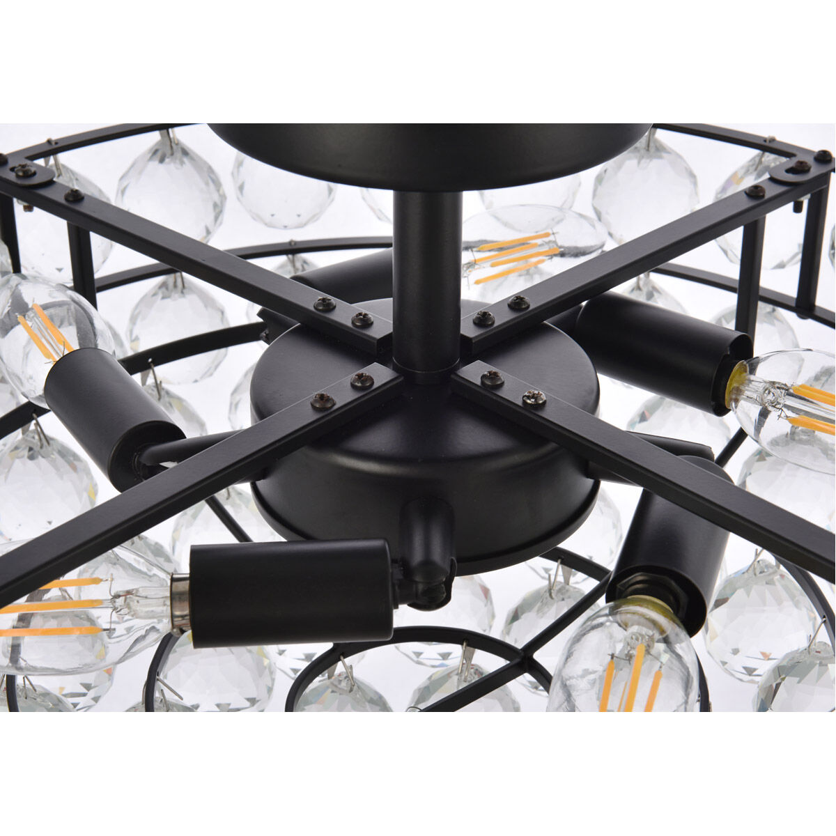 Savannah 5 Light 18 inch Black Flush Mount Ceiling Light