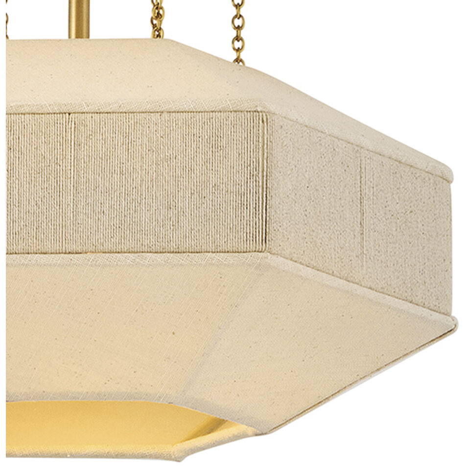 Lisa McDennon Lyla 1 Light 15 inch Lacquered Brass Semi-flush Mount Ceiling Light