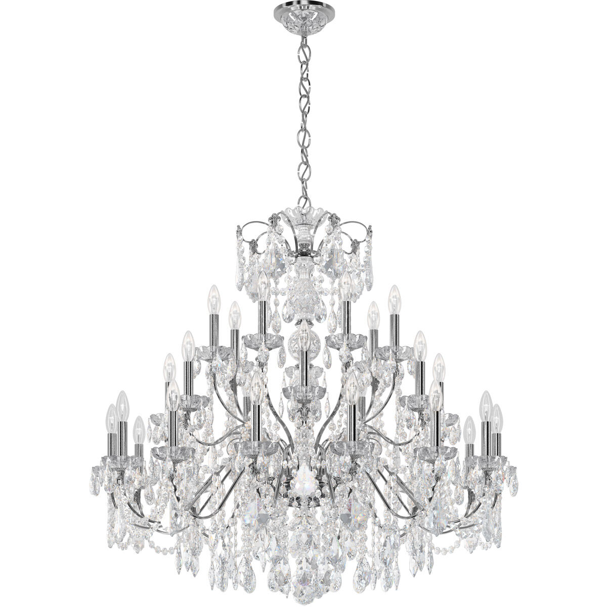Century 28 Light 42.5 inch Polished Silver Chandelier Ceiling Light