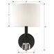 Chimes 1 Light 8 inch Black Forged Sconce Wall Light