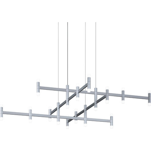 Systema Staccato LED 70 inch Bright Satin Aluminum Pendant Ceiling Light