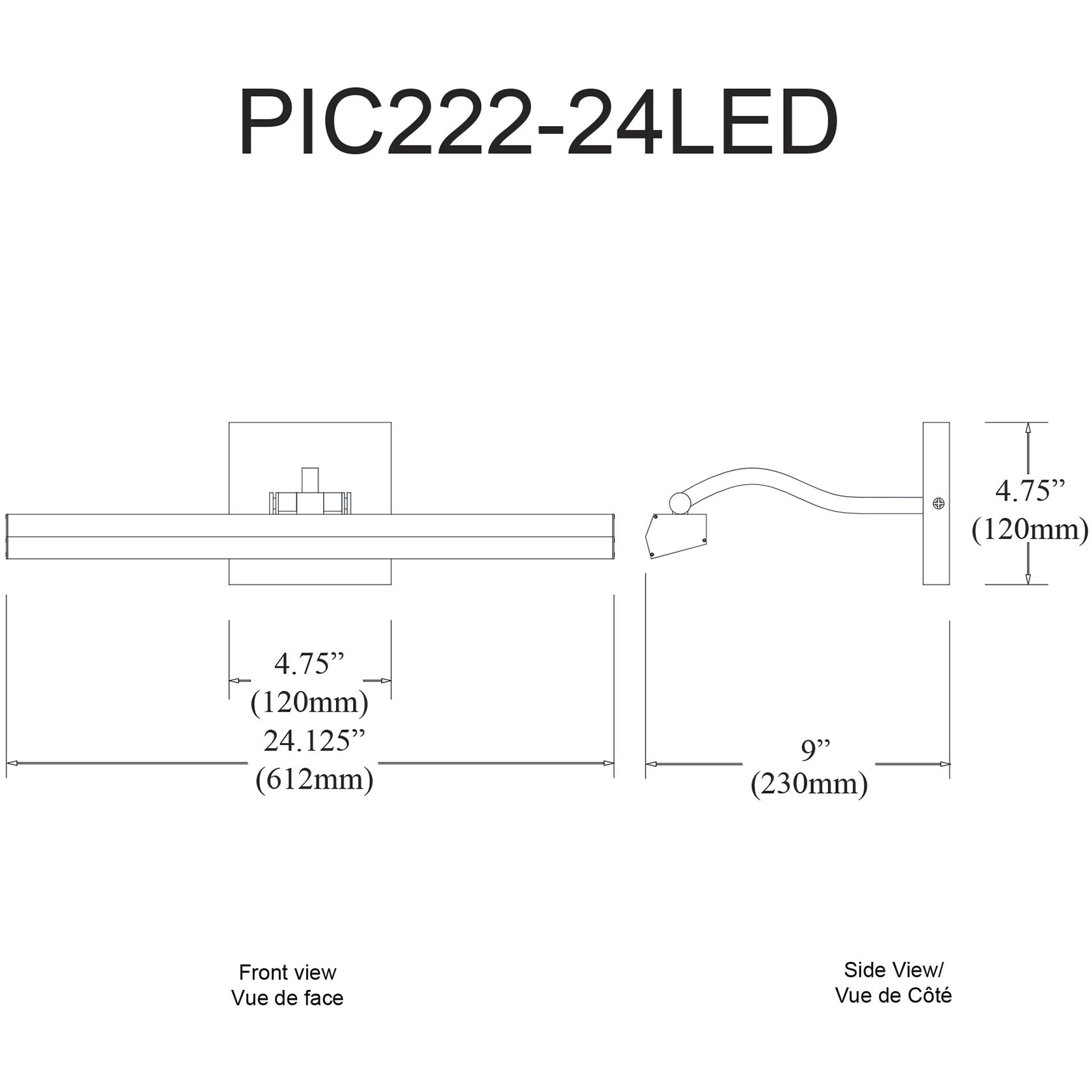 Leonardo 30 watt 24 inch Aged Brass Picture Light Wall Light