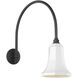 Thomas O'Brien Academy Barn Light LED 21.5 inch Matte Black Arched Mack Barn Light in 7.5" White Savannah Shade