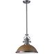 Chadwick 1 Light 17 inch Satin Nickel with Natural and White Pendant Ceiling Light