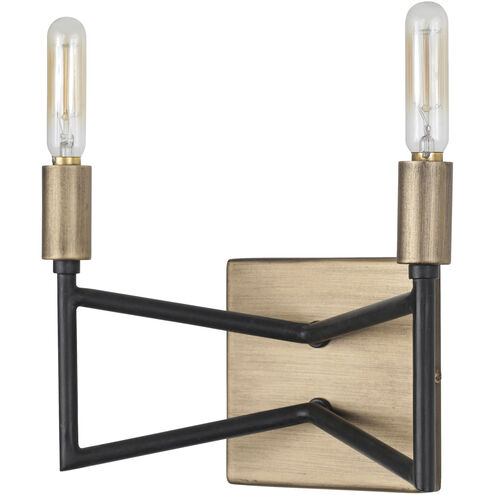 Bodie 2 Light 9 inch Havana Gold and Carbon Bath Vanity Wall Light