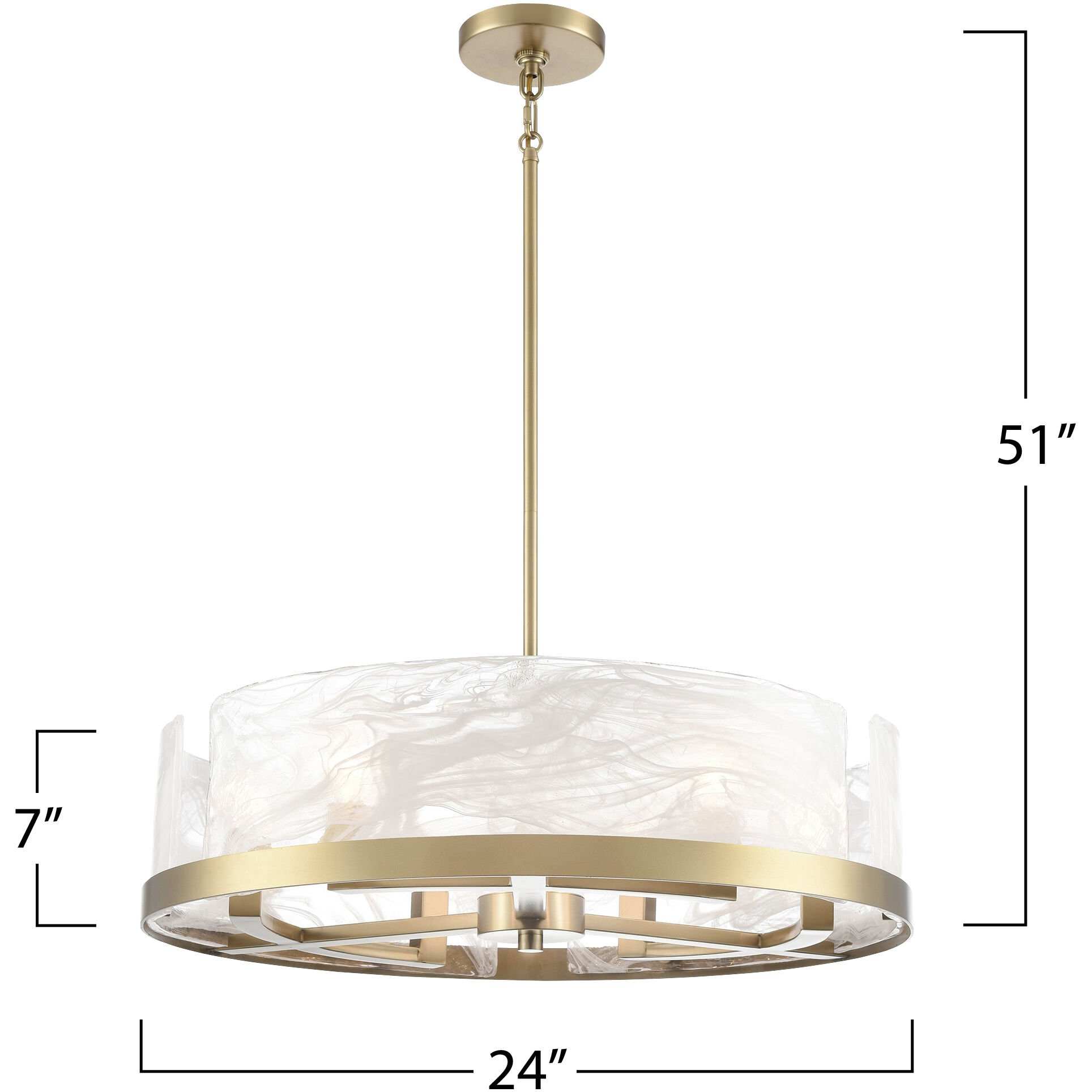 Skye 6 Light 24.02 inch Brushed Brass Chandelier Ceiling Light
