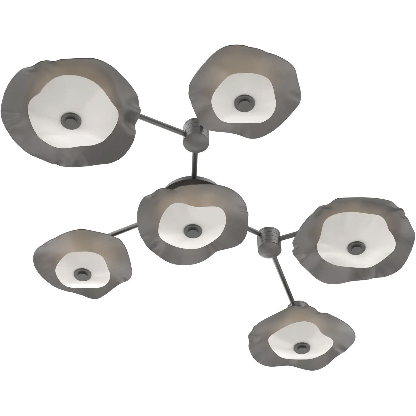 Cumulus LED 48 inch Beige Silver with Smoke Granite Glass Linear Hub & Spoke Ceiling Light