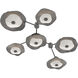 Cumulus LED 48 inch Beige Silver with Smoke Granite Glass Linear Hub & Spoke Ceiling Light