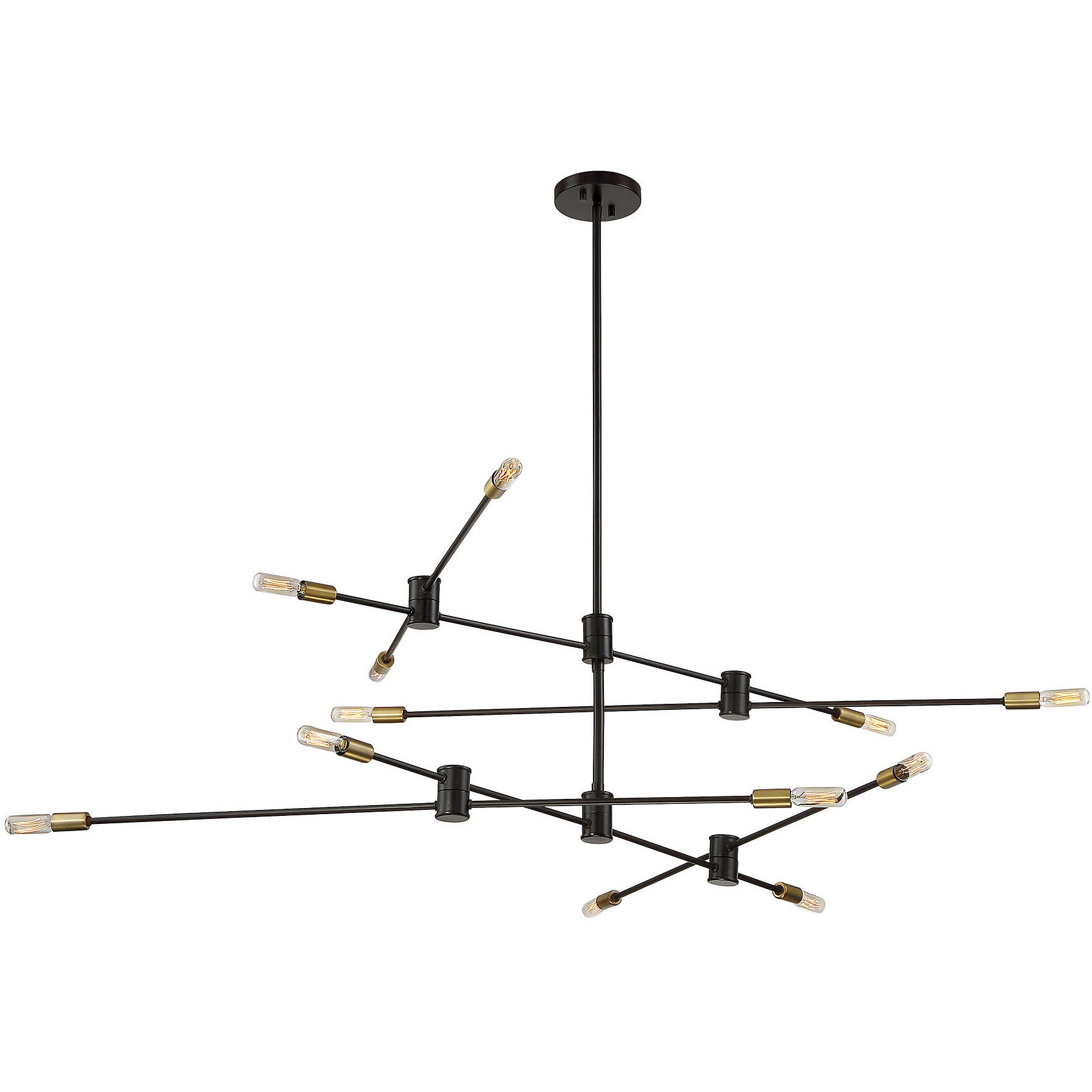 Lyrique 12 Light 54.25 inch Bronze with Brass Accents Chandelier Ceiling Light