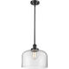 Ballston X-Large Bell 1 Light 8 inch Matte Black Pendant Ceiling Light in Clear Glass, Ballston