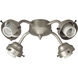Universal LED Brushed Satin Nickel Fan Light Fitter in Brushed Nickel, Shades Sold Separately