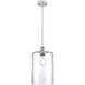 Ballston Large Cobbleskill LED 9 inch White and Polished Chrome Mini Pendant Ceiling Light in Clear Glass, Ballston
