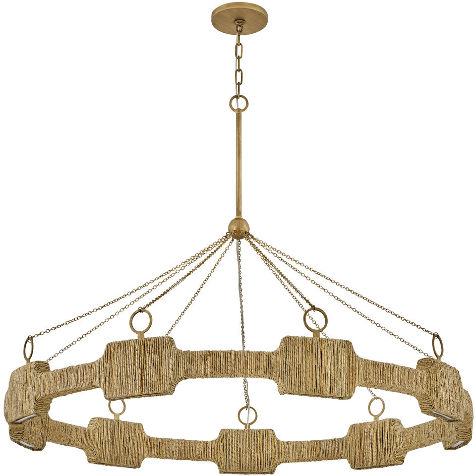 Raffi LED 48 inch Burnished Gold Chandelier Ceiling Light, Single Tier