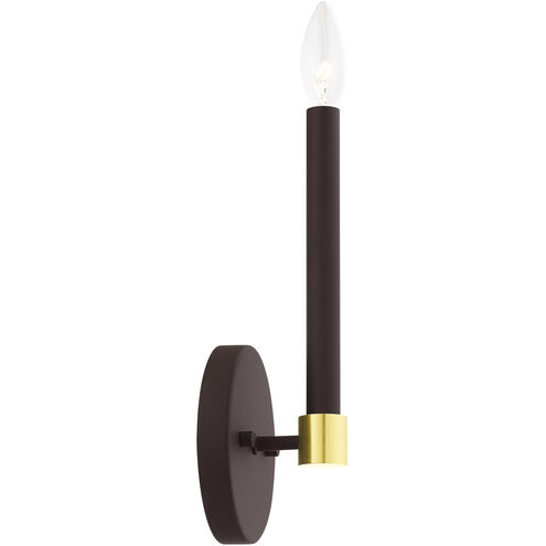 Karlstad 1 Light 5 inch Bronze with Satin Brass Accents ADA Sconce Wall Light