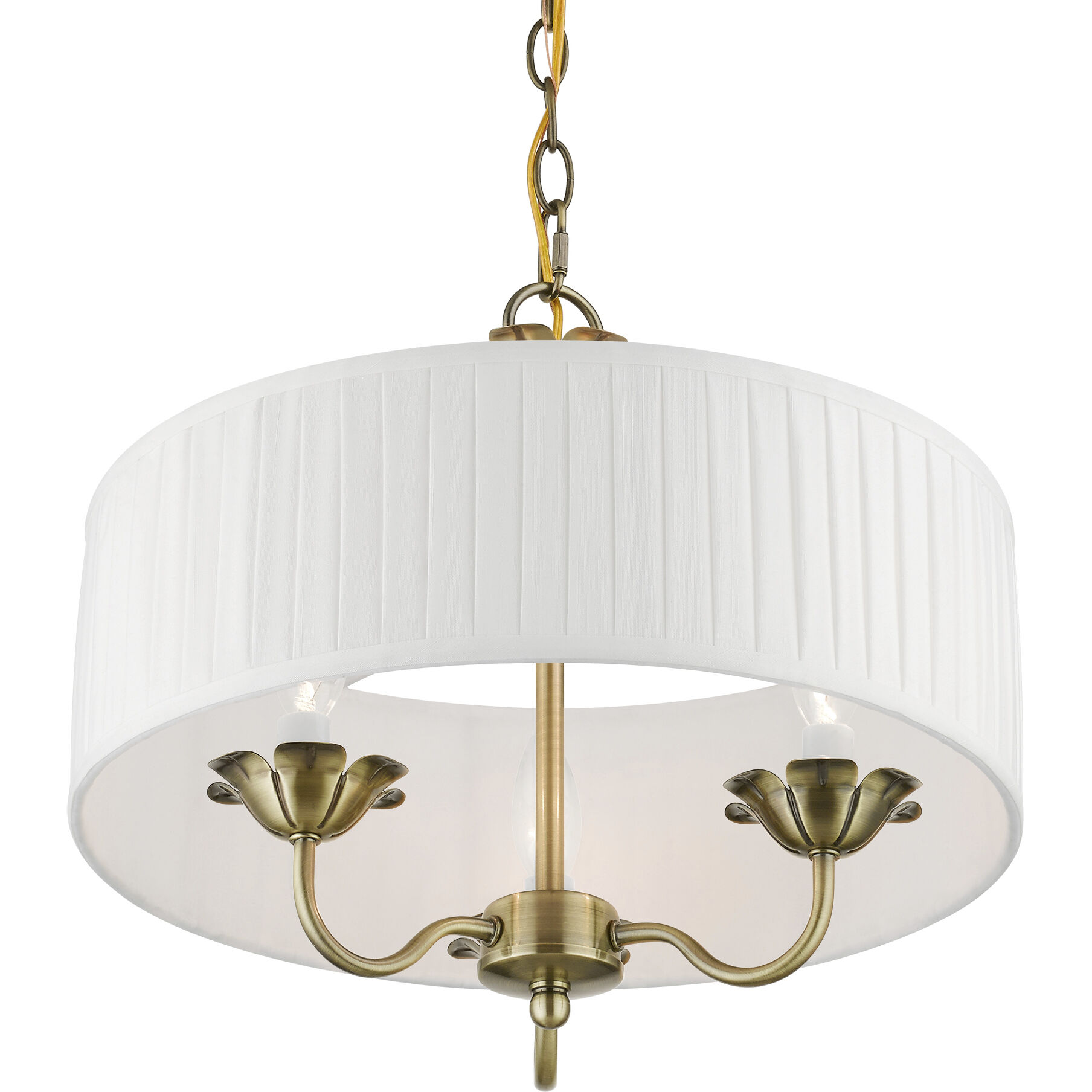 Edinburgh 3 Light 16 inch Antique Brass Pendant Chandelier Ceiling Light