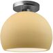 Radiance LED 7 inch Muted Yellow and Brushed Nickel Semi Flush Ceiling Light