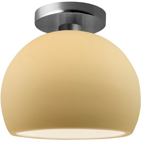Radiance LED 7 inch Muted Yellow and Brushed Nickel Semi Flush Ceiling Light