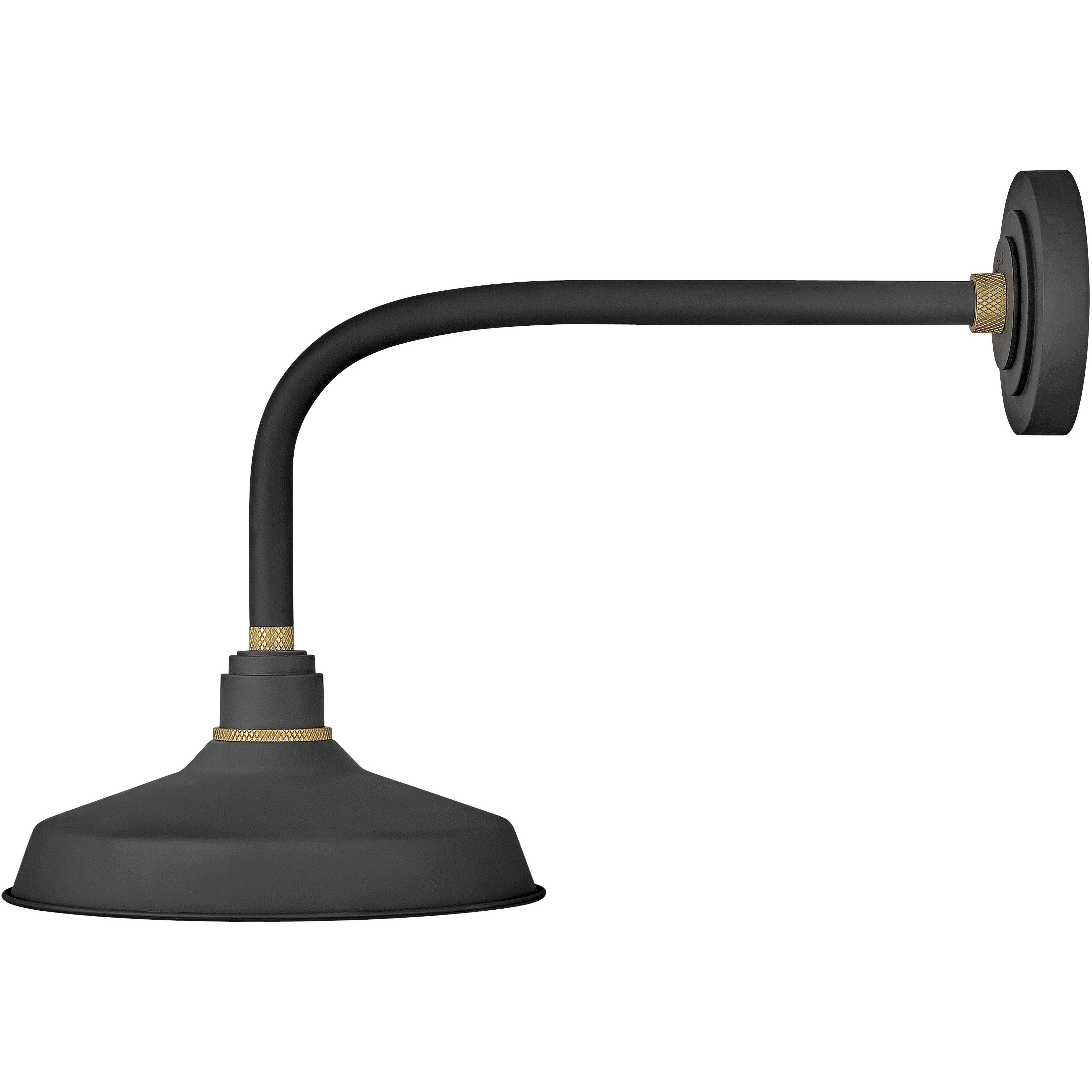 Foundry Classic Outdoor Barn Light in Textured Black, Straight Arm