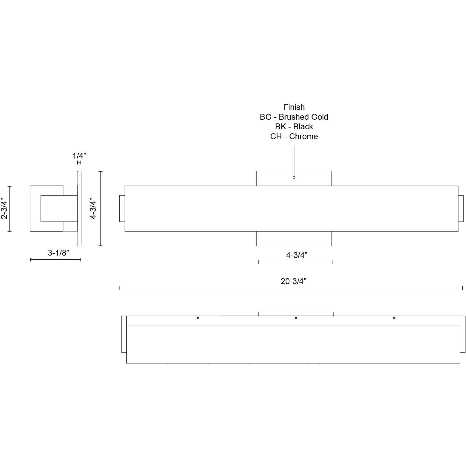 Latitude LED 20.75 inch Chrome Bath Vanity Light Wall Light