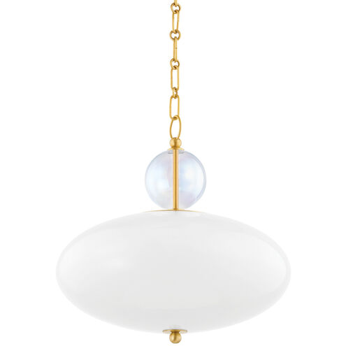Viviana 1 Light 15 inch Aged Brass Pendant Ceiling Light