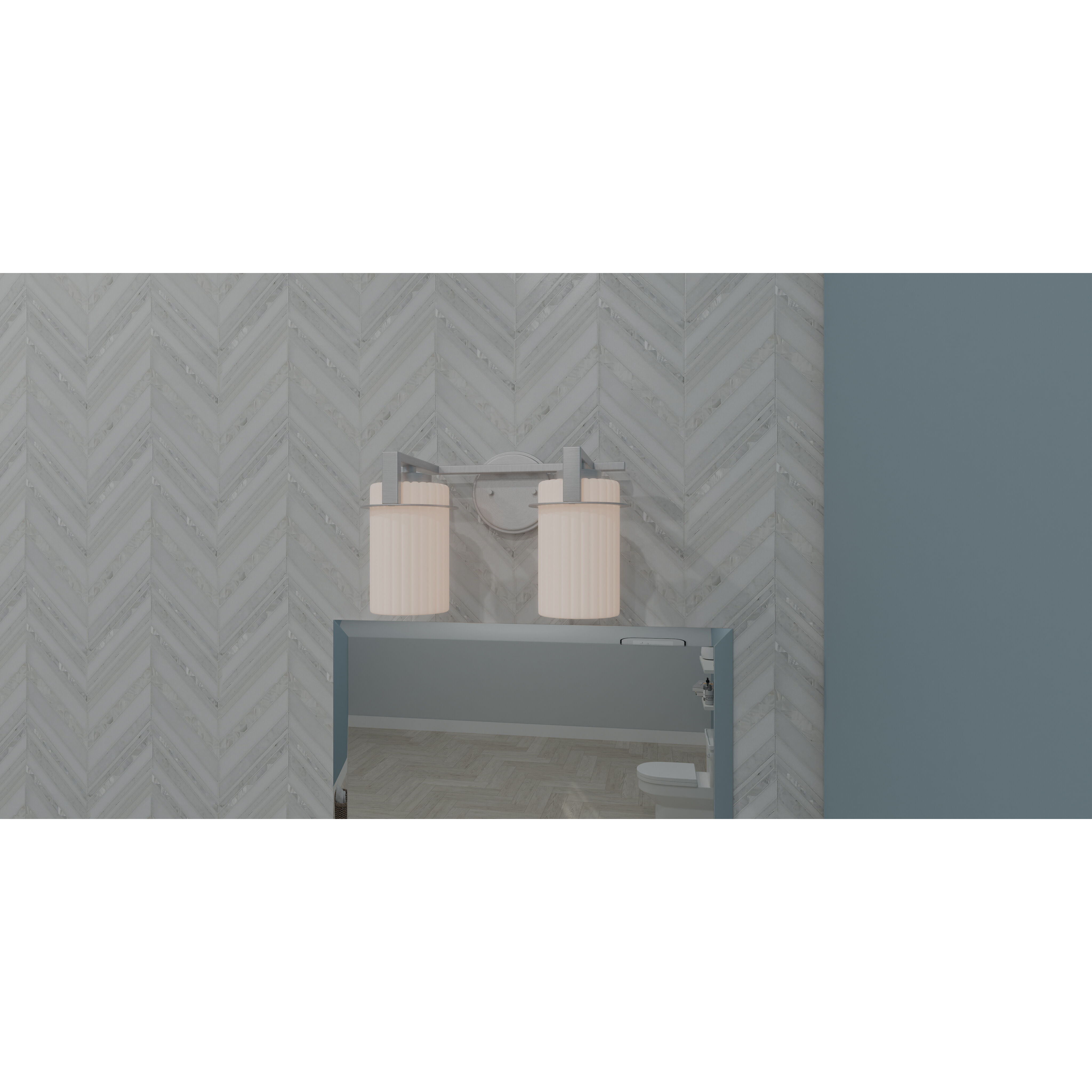 Seymour 2 Light 14 inch Brushed Nickel Bath Light Wall Light, Medium