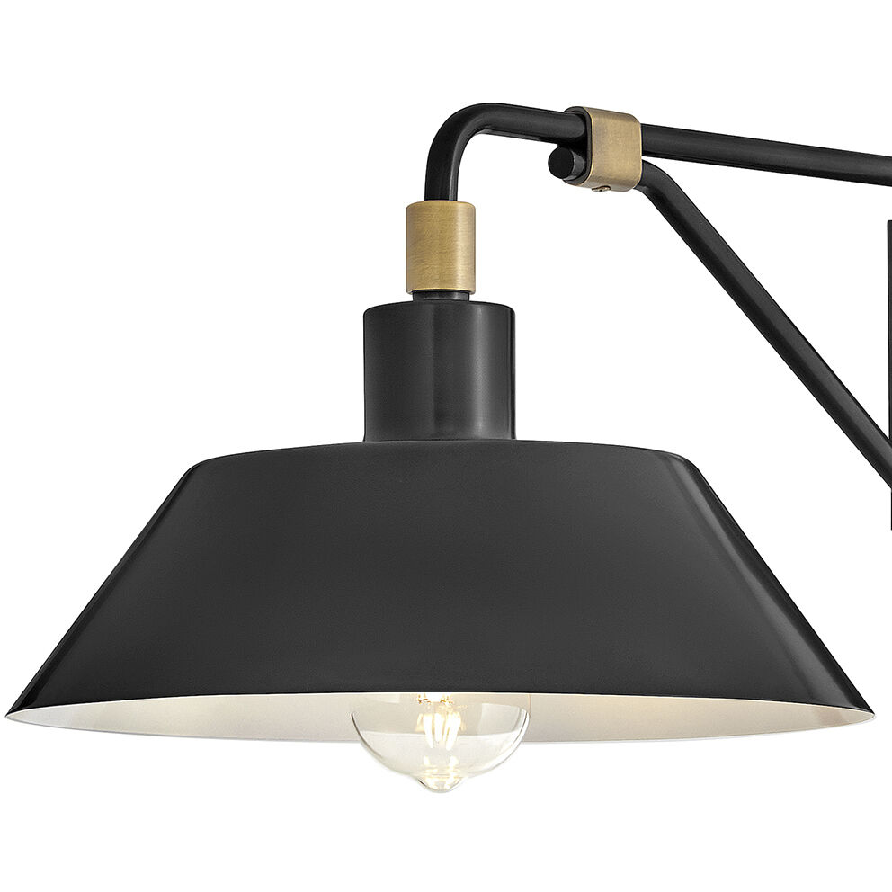 Brewster 1 Light 8.75 inch Black Oxide with Heritage Brass Outdoor Wall Mount