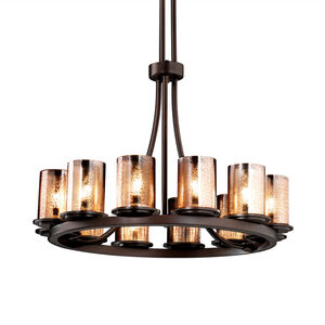 Fusion LED 28 inch Dark Bronze Chandelier Ceiling Light in Seeded, 8400 Lm LED