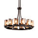 Fusion LED 28 inch Matte Black Chandelier Ceiling Light in 8400 Lm LED, Frosted Crackle Fusion