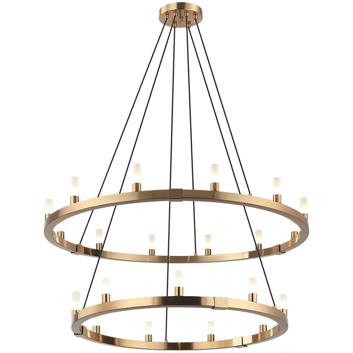 Cascadian 21 Light 39.38 inch Aged Gold Brass Chandelier Ceiling Light