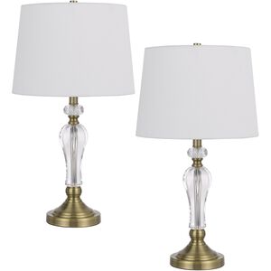 Eastham 25 inch 100.00 watt Antique Brass Table Lamp Set Portable Light, Pair