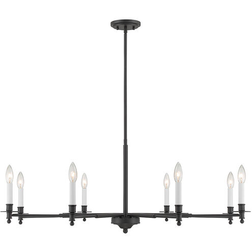 Jasmine 8 Light 42 inch Matte Black Chandelier Ceiling Light, Essentials