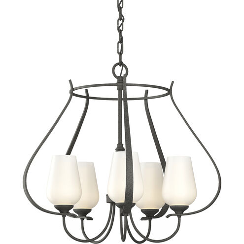 Flora 5 Light 22.2 inch Natural Iron Chandelier Ceiling Light in Opal